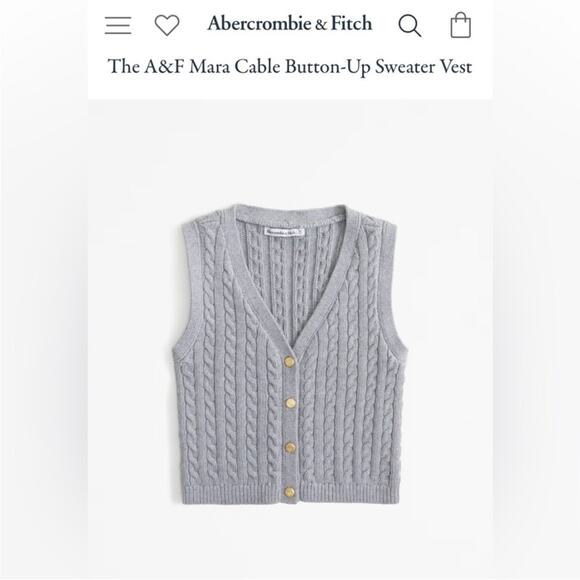 A&F Mara Cable Knit Gold Button Down Sweater Academia Preppy Old Money - Small - Picture 2 of 10